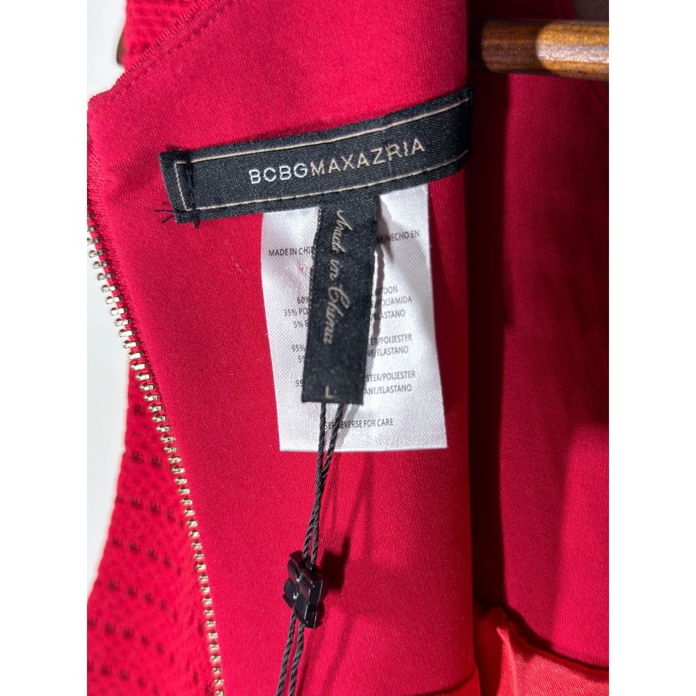 BCBGMAXAZRIA Tulip Dress NWT Red Fit & Flare Sleeveless Size L - Picture 7 of 15